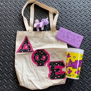 Delta Phi Epsilon Tote Bag, Cup, Checkbook Holder